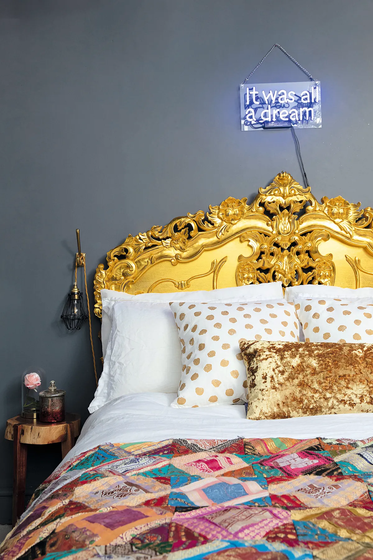 Rachel's show-stopping gold headboard was bagged on eBay