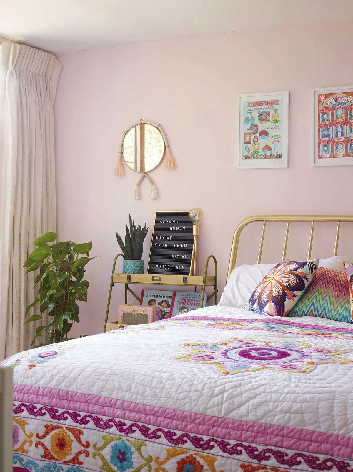 ‘We let Lexi pick her own design in here,’ says Sam. ‘She chose the wall colour and many of the objects on display – I think she’s already a natural at interior styling! We wanted her to feel excited and inspired by her bedroom so it was important to have her involved with the design process’