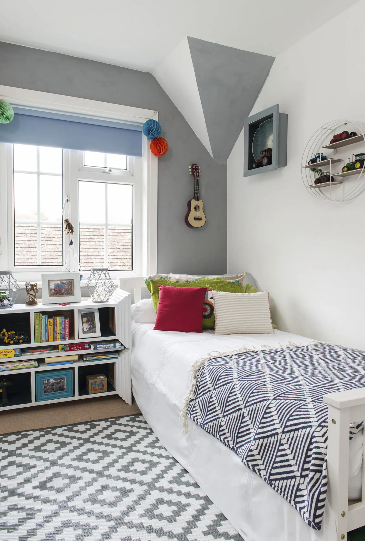 By pairing soft greys and neutrals with bright accents, Danecia has ensured Raydan’s room feels fresh and fun without being too childish, making it a space he can grow into