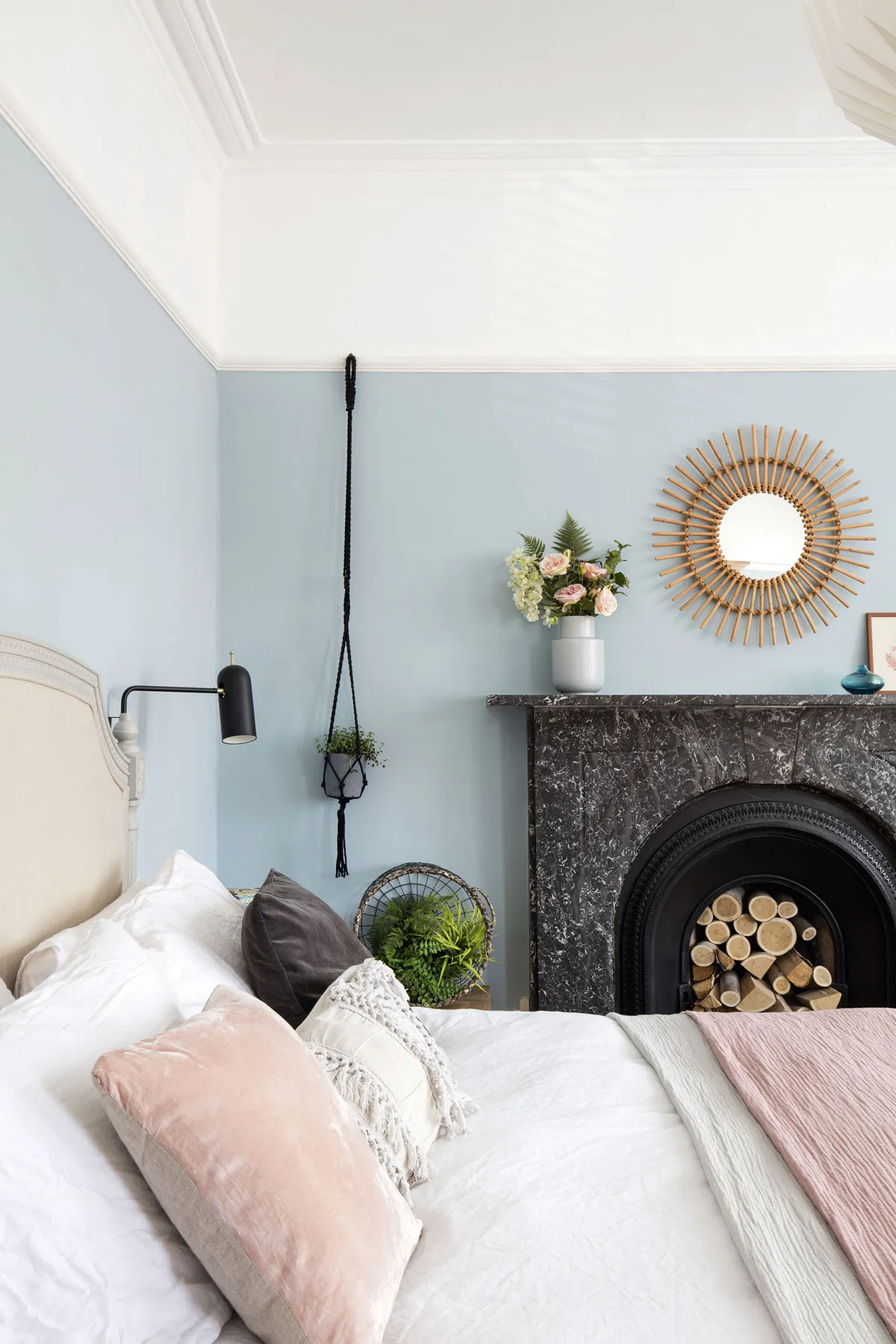 victorian terrace home makeover - blue bedroom