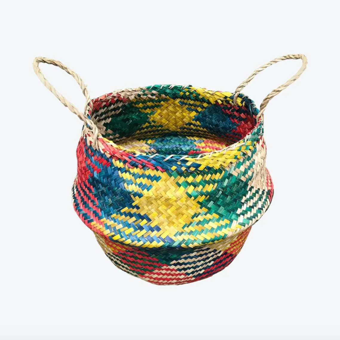 Multicolour Seagrass Laundry Basket