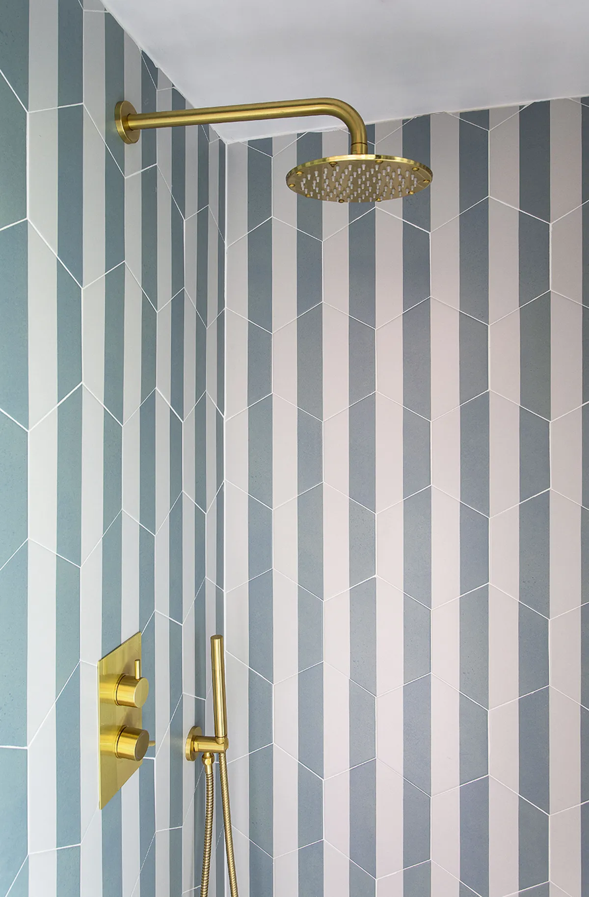 pastel bathroom makeover - pastel tiles