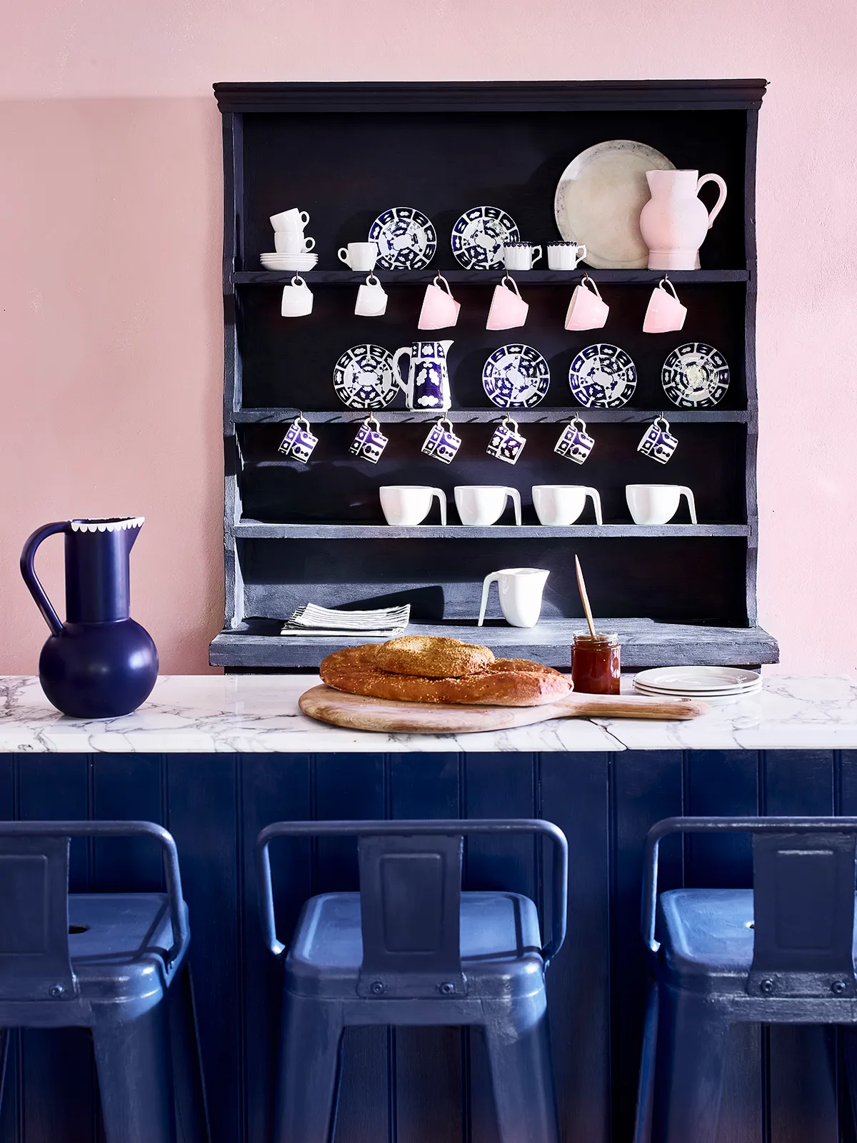 Kitchen Wall Paint In Antoinette, Chalk Paint In Oxford Navy And Napoleonic Blue, all Annie Sloan