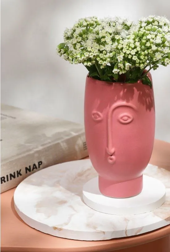 Red mini face vase