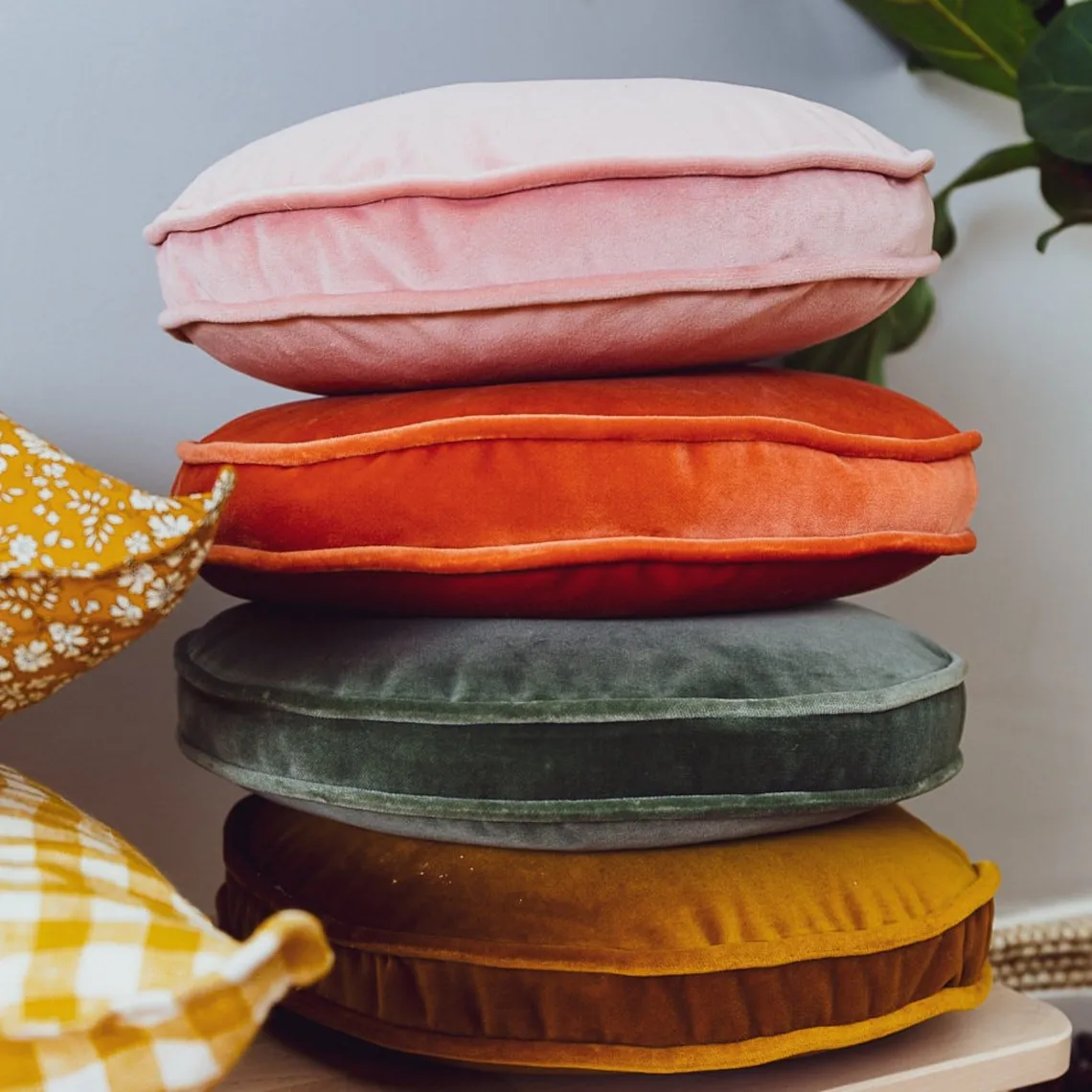 round colourful cushions