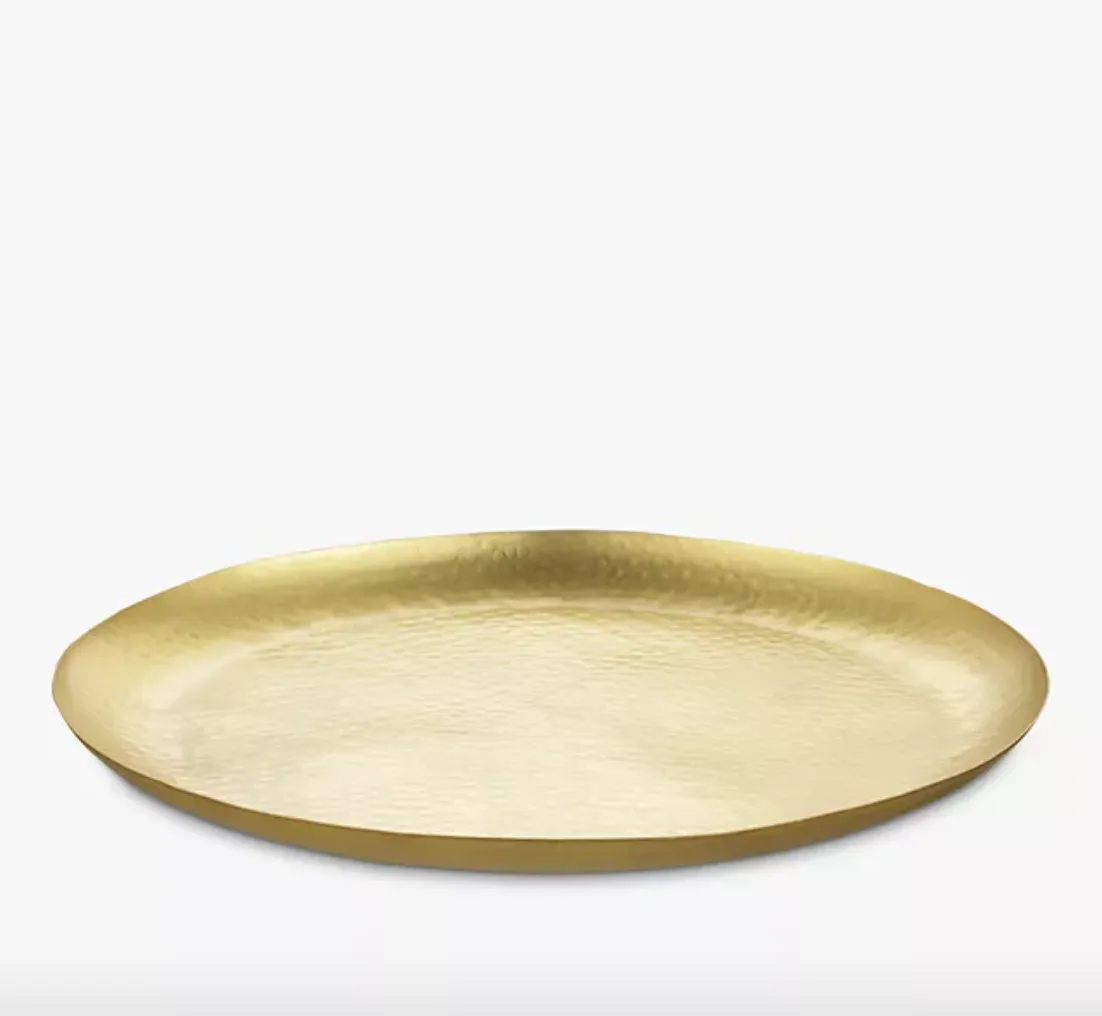Hammered Large Plate, Brass