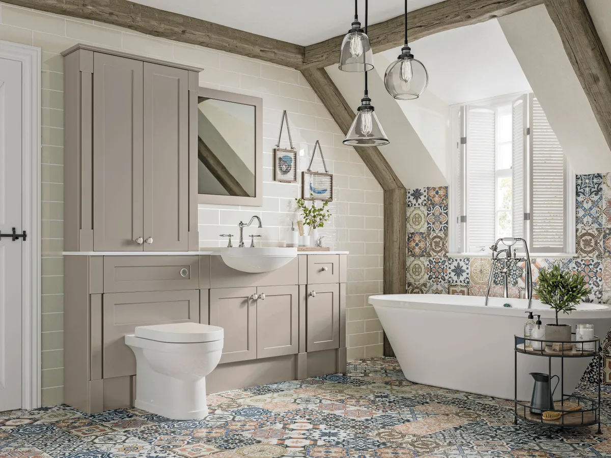 Clara bathroom units, from £380, Original Fitted collection, Utopia