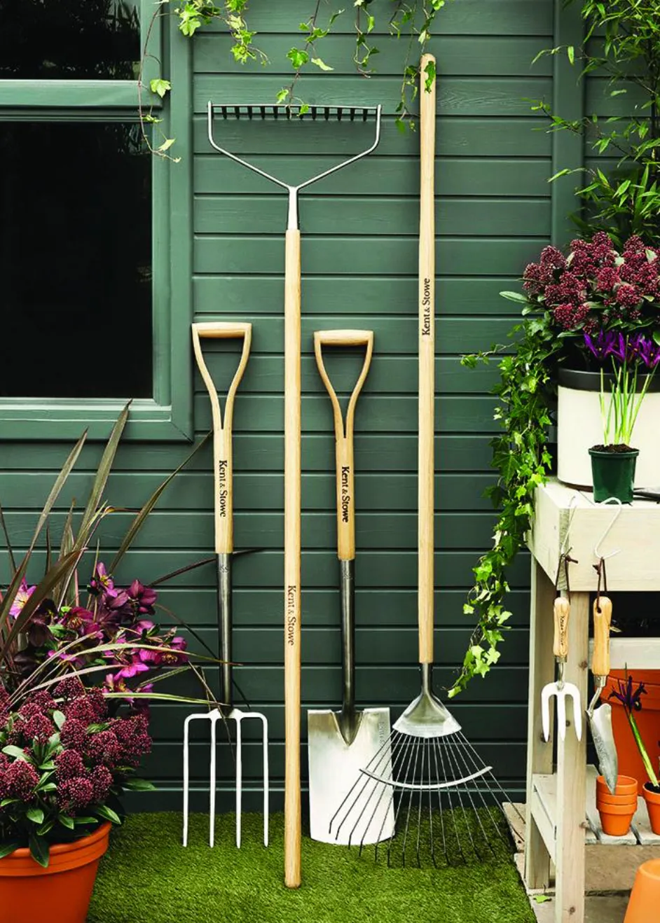 Get a good selection of garden tools to tackle the veg patch. Digging fork, border fork and spade, £34.99 each; rake, £29.99, all Dobbies