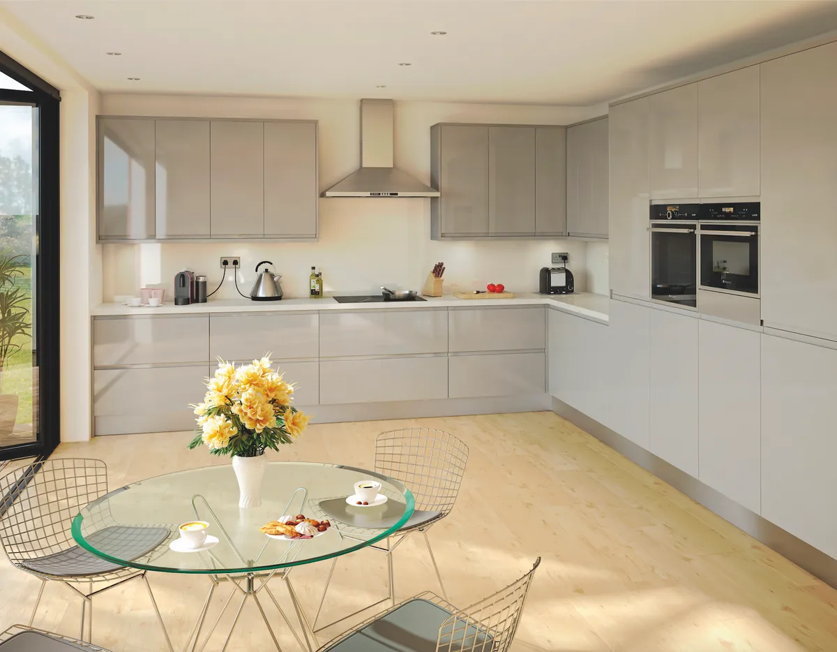  Nova kitchen in gloss grey, from £5,000, Lifestyle Kitchens