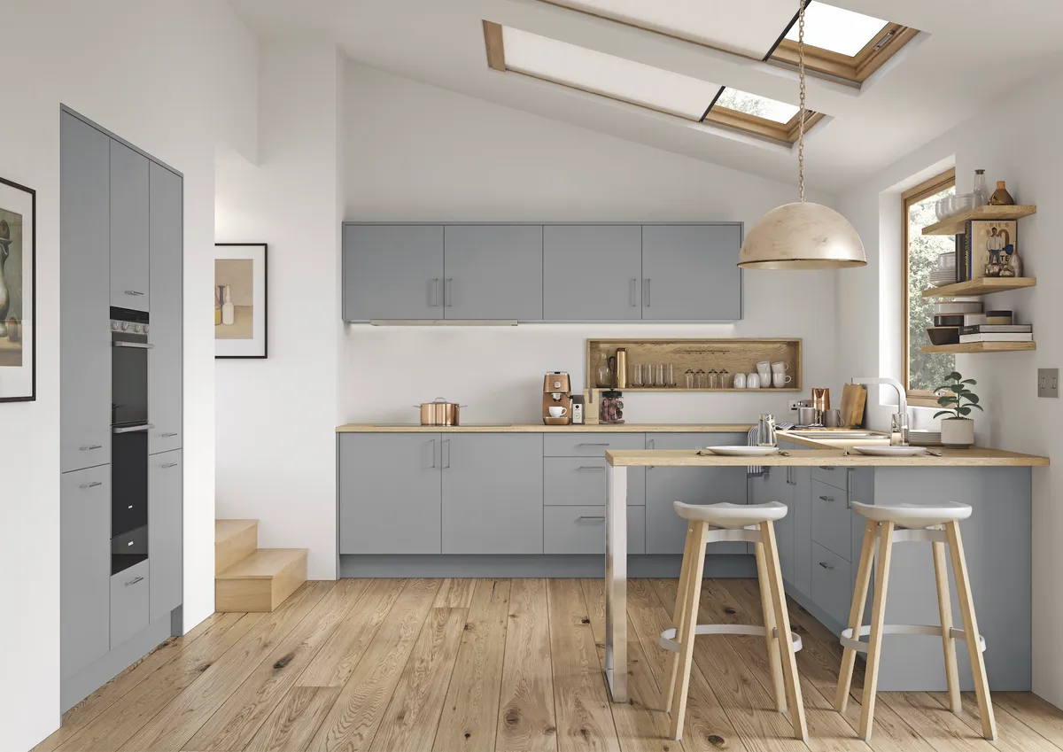  Slab kitchen in Dust Grey Soft Matt, from £10,000, Trend Interiors