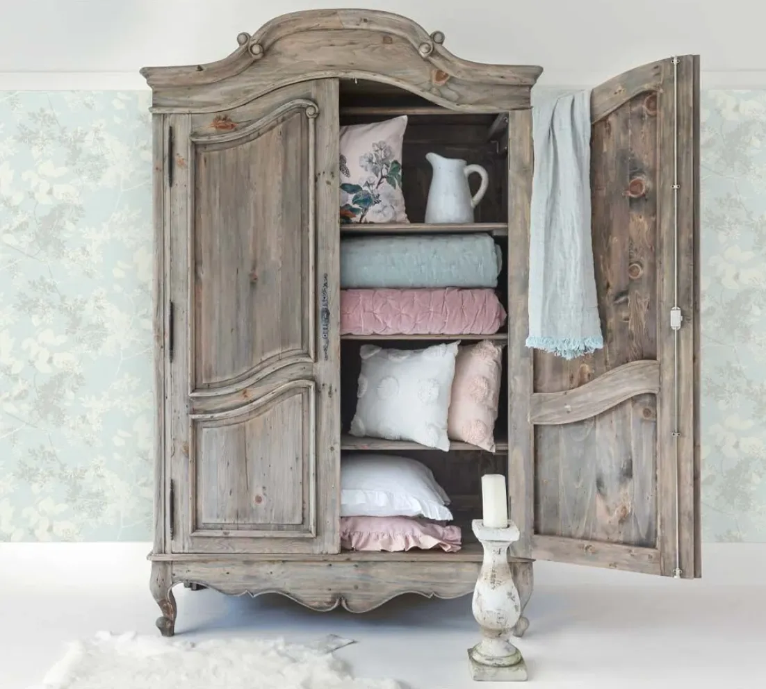 Chateauneuf Rustic 2-Door French Armoire, The French Bedroom Company