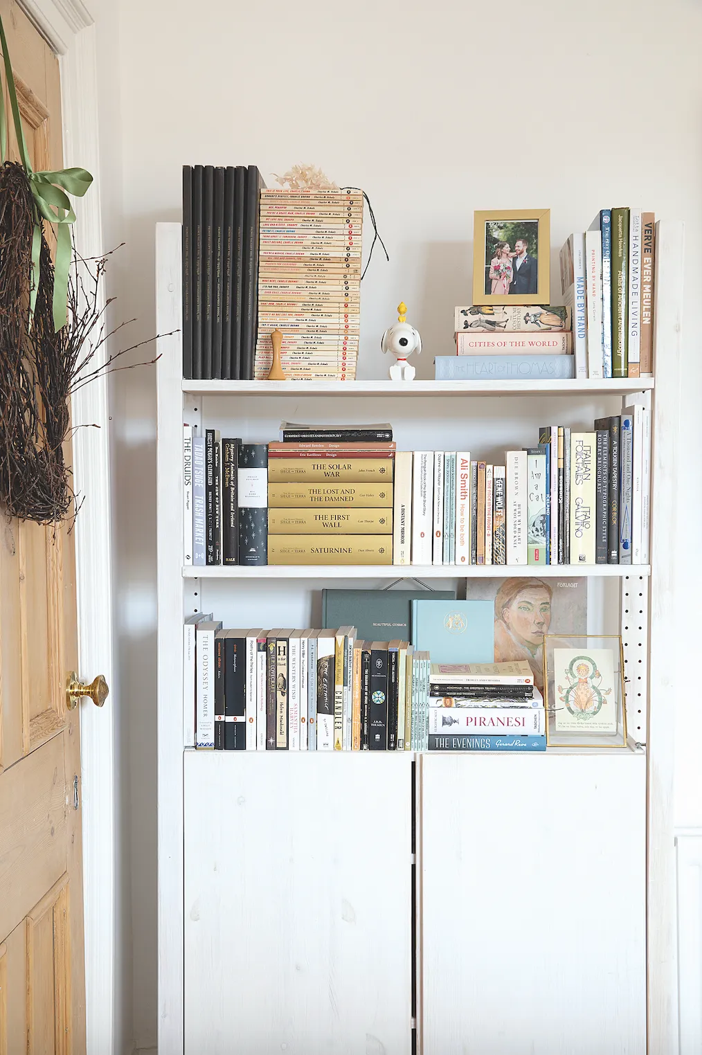'This inexpensive IKEA Ivar bookcase is perfect for ever-changing displays. It’s been whitewashed so you can still see the grain, as there was so much wood in here already’