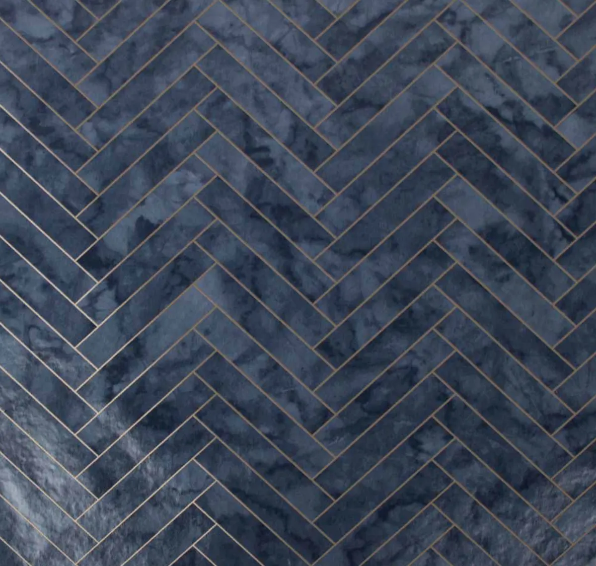 Contour Antibac Marble Chevron Tile Navy Wallpaper 0514915