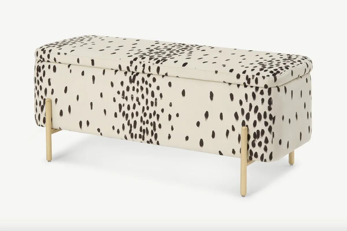 Asare Dalmatian Upholstered Storage Ottoman Bench