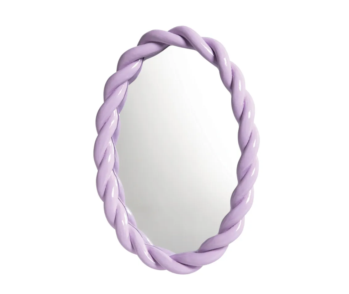 Lila Oval Braid Mirror