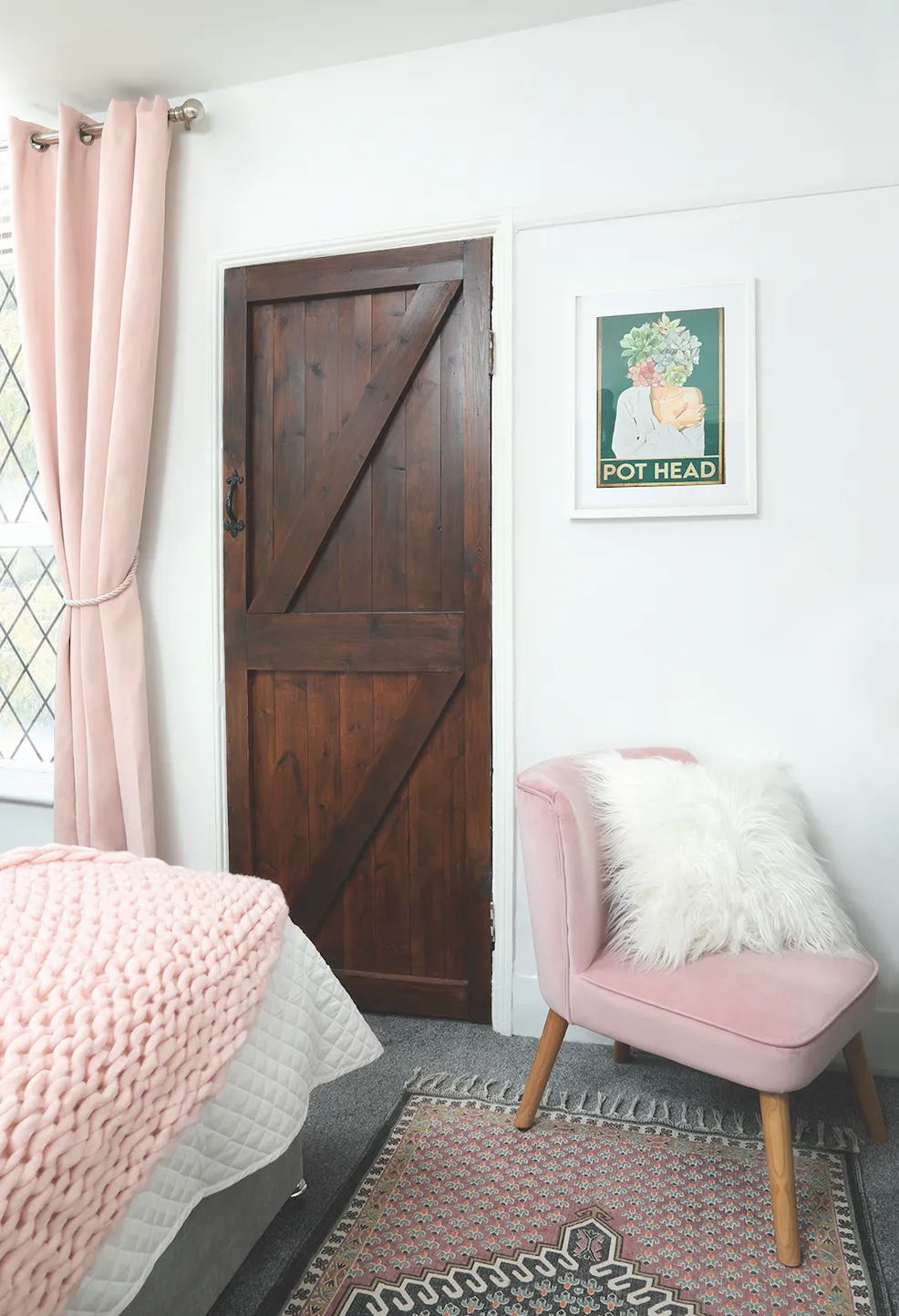 Jo has highlighted the period features in her room by maintaining them with varnish