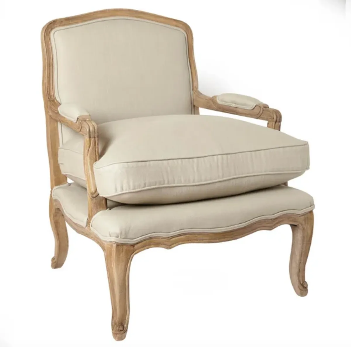 Sofia Linen Chair in Natural, Dunelm
