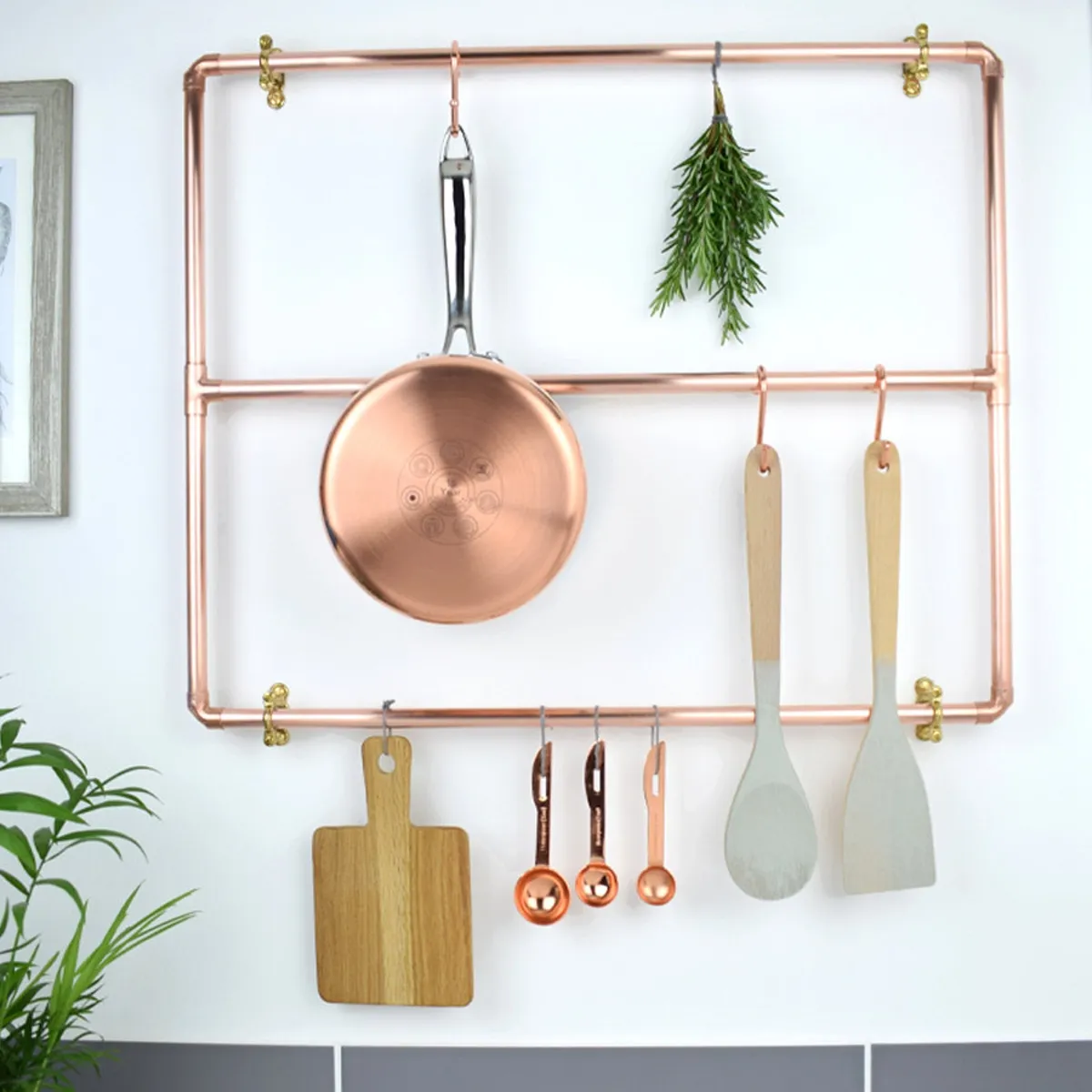 Bespoke Modern Copper Pot and Pan Rack, from £57, Etsy