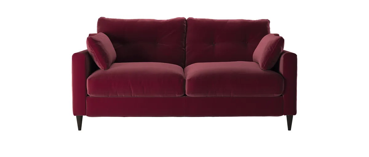 A beautiful burgundy sofa from Sofology