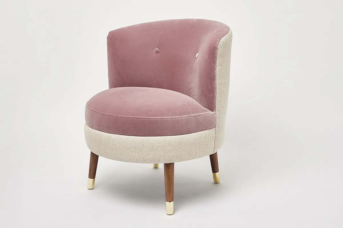 Dusty Pink Velvet Tub Chair