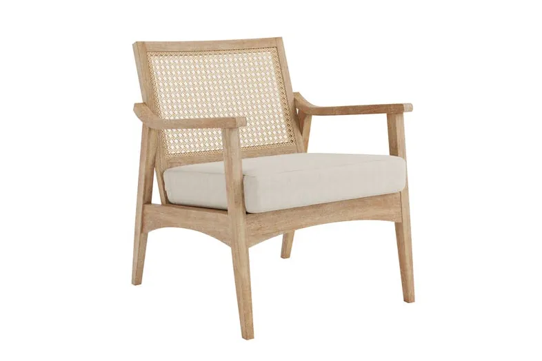 Wooden and rattan chair