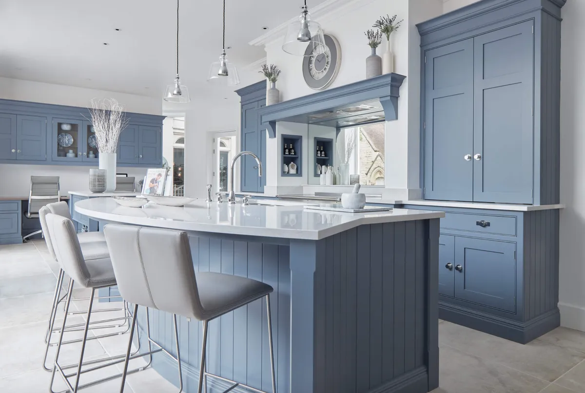 pale blue kitchen