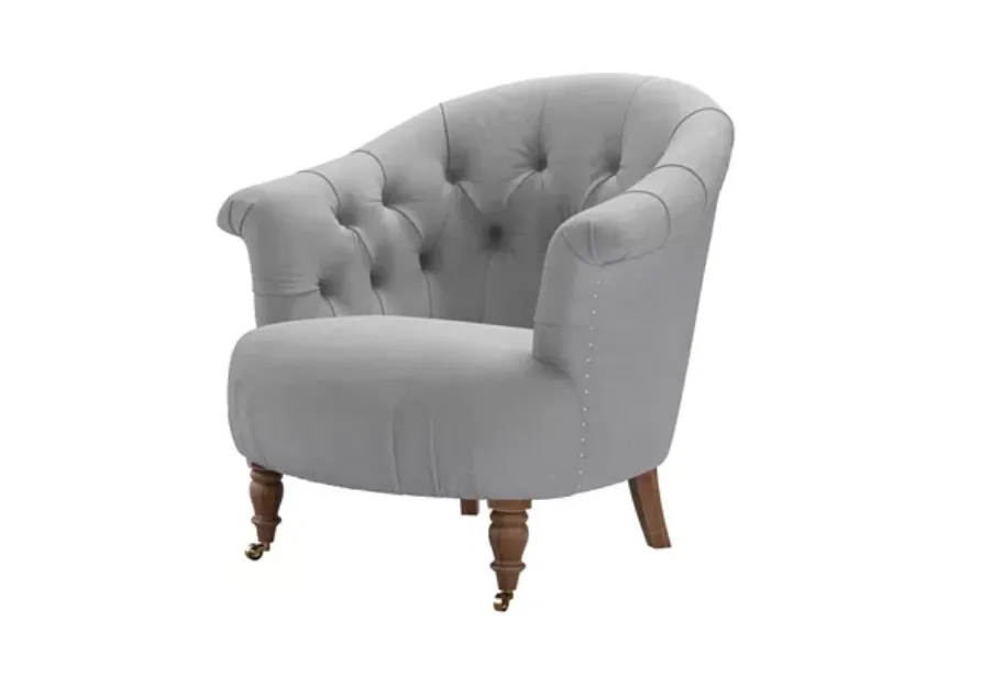 Bertie Armchair in Cobble Brushed Linen Cotton
