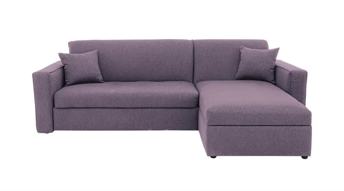 Versatile 2 Seater Fabric Chaise Sofa Bed with Storage with Box Arms