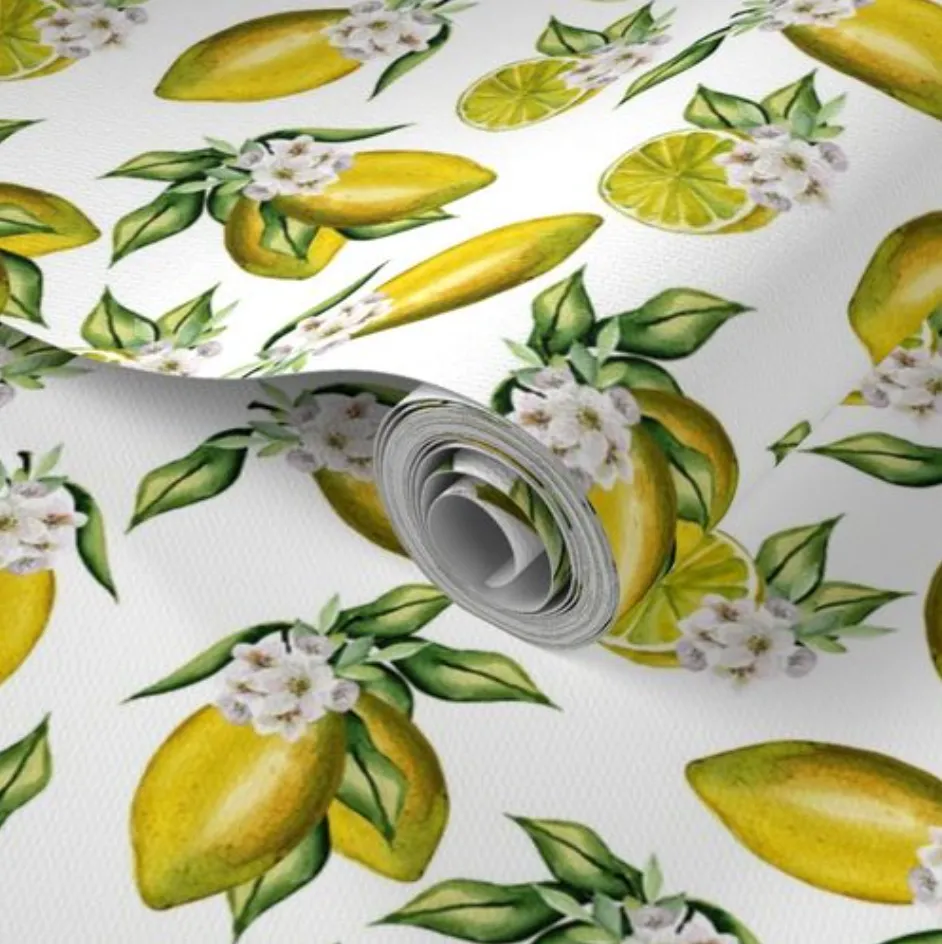 lemon print self adhesive wallpaper