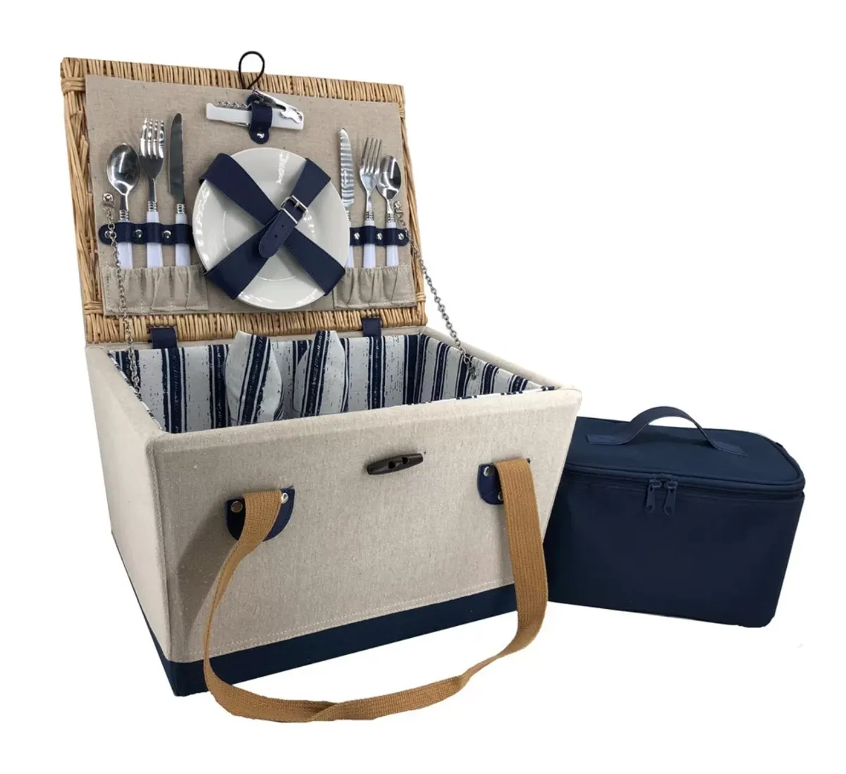 Two-Person Nautical Fitted Picnic Basket