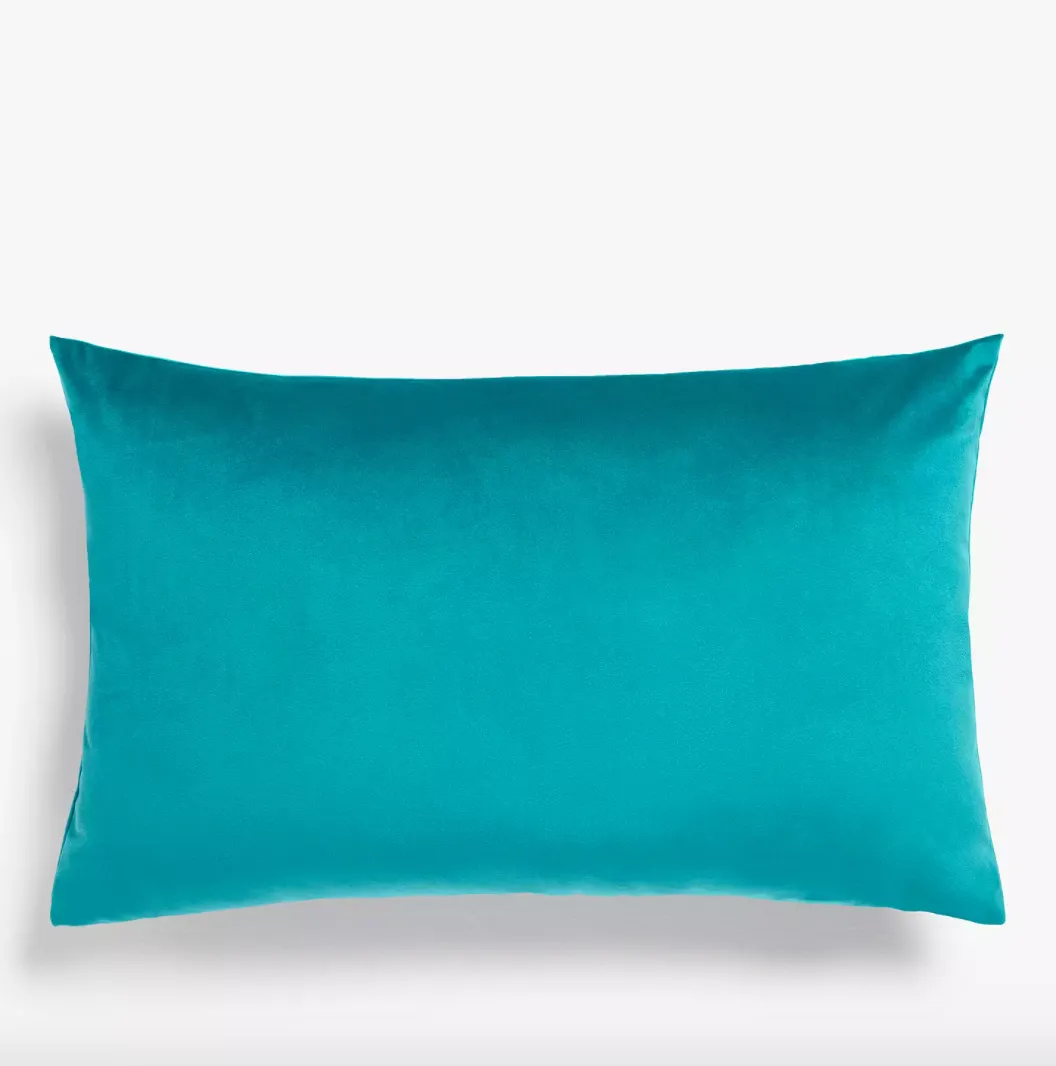Velvet Rectangular Cushion in Teal