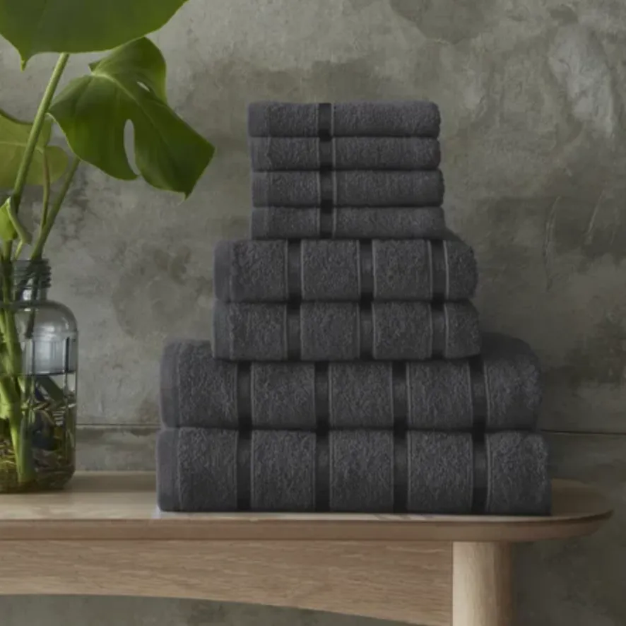 grey towels