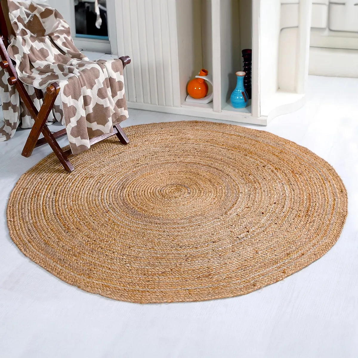 Jute circle rug
