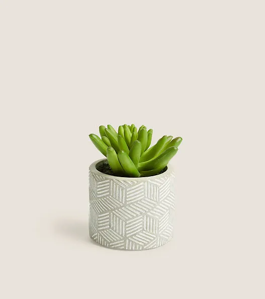 Artificial Mini Succulent in Concrete Pot, £5