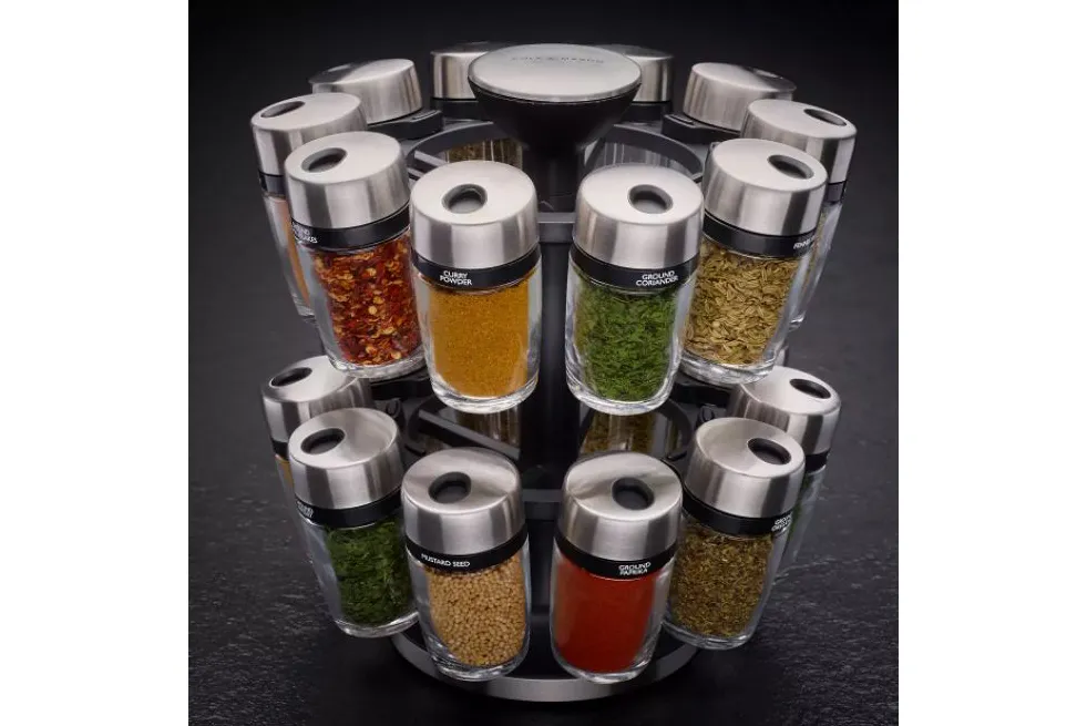 Cole and Mason Jar Filled Spice Rack