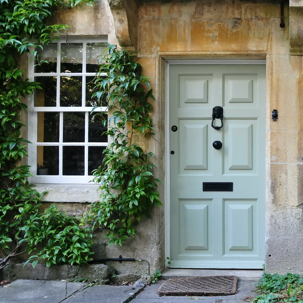 Green front door