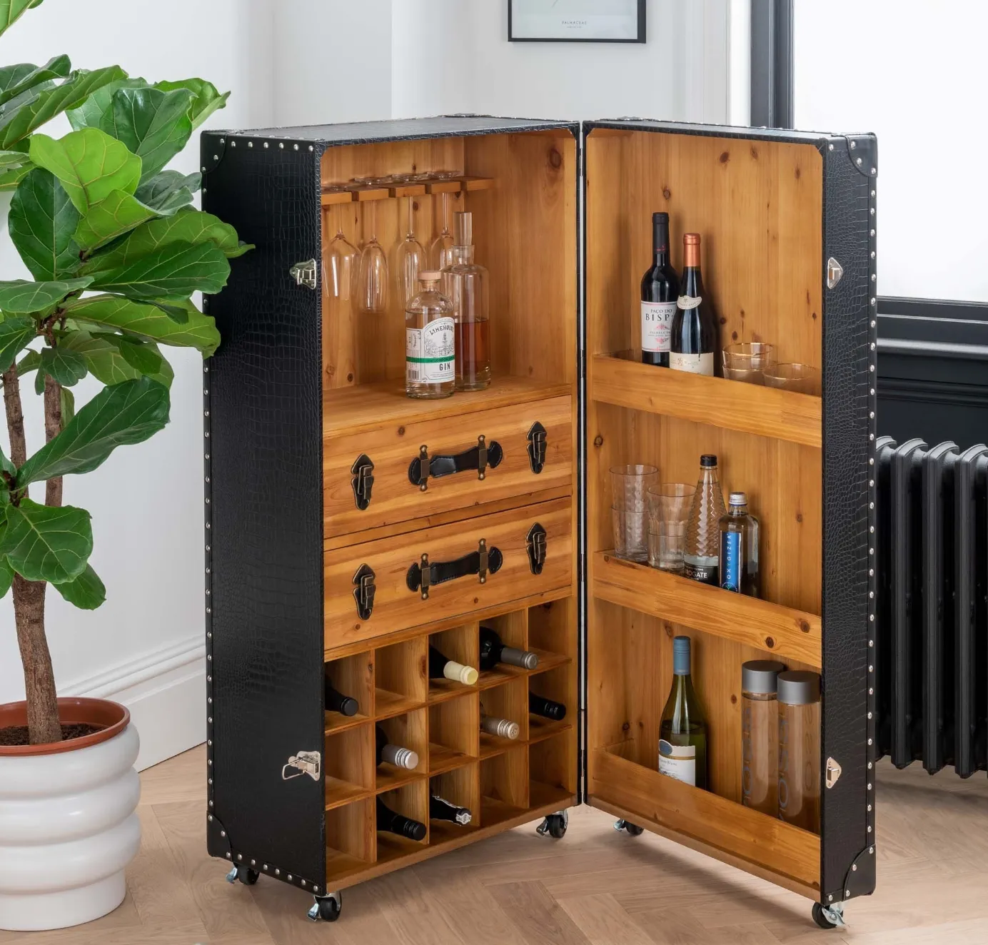 An Old Trunk made into a Wine Cabinet - classic upcycle 