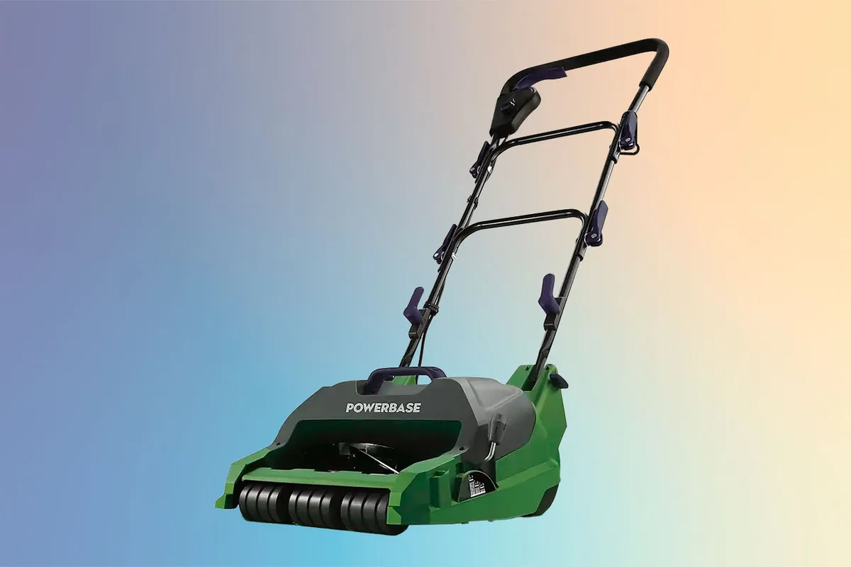 Powerbase Cylinder Mower on a coloured background