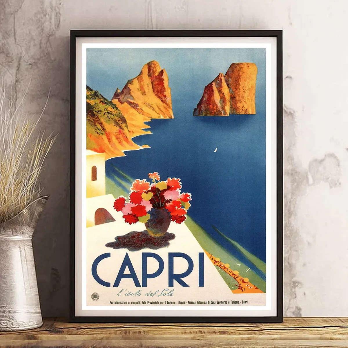 Capri Vintage Travel Poster Print, Classic Posters UK on Etsy