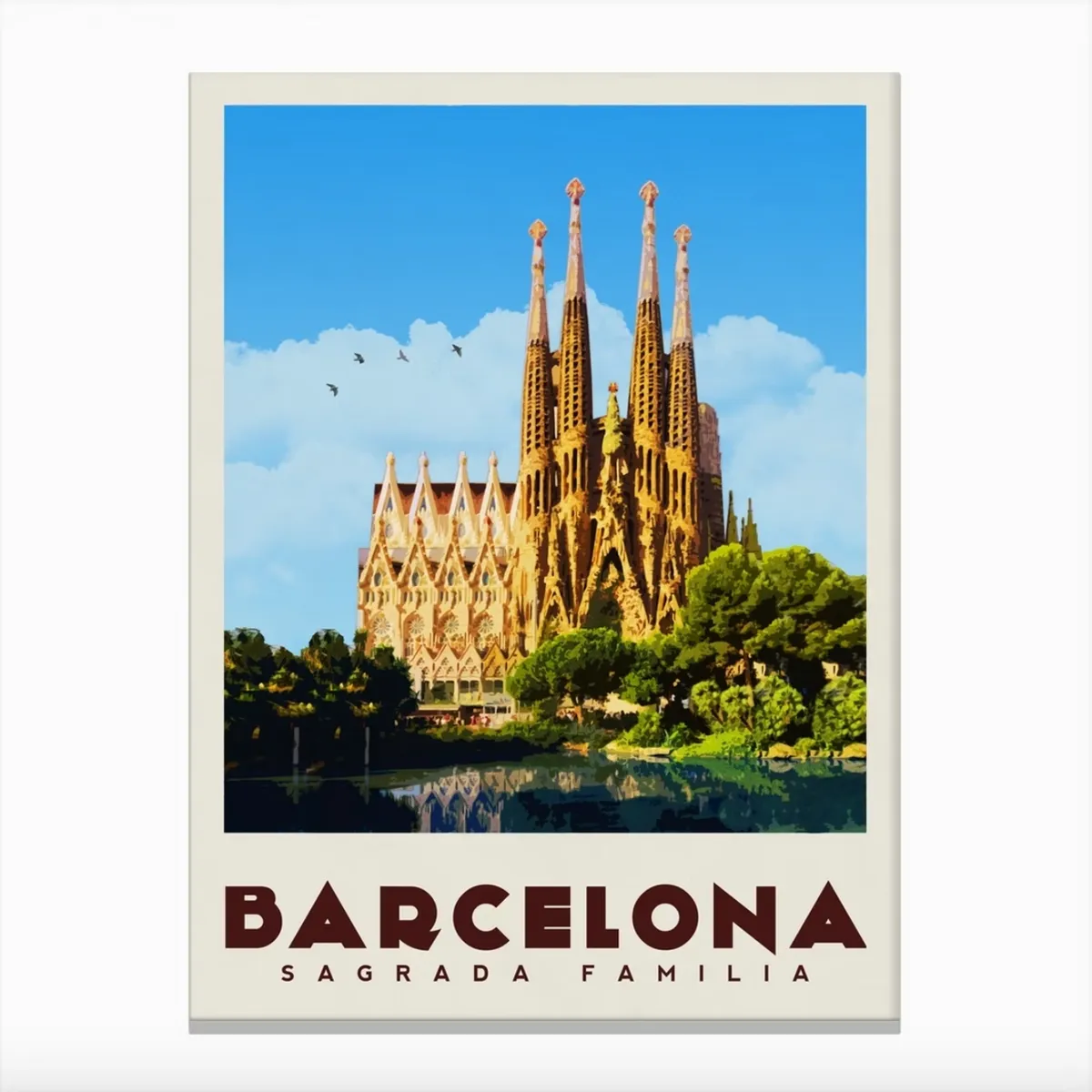Vintaprints Barcelona Spain Travel Poster, Fy!