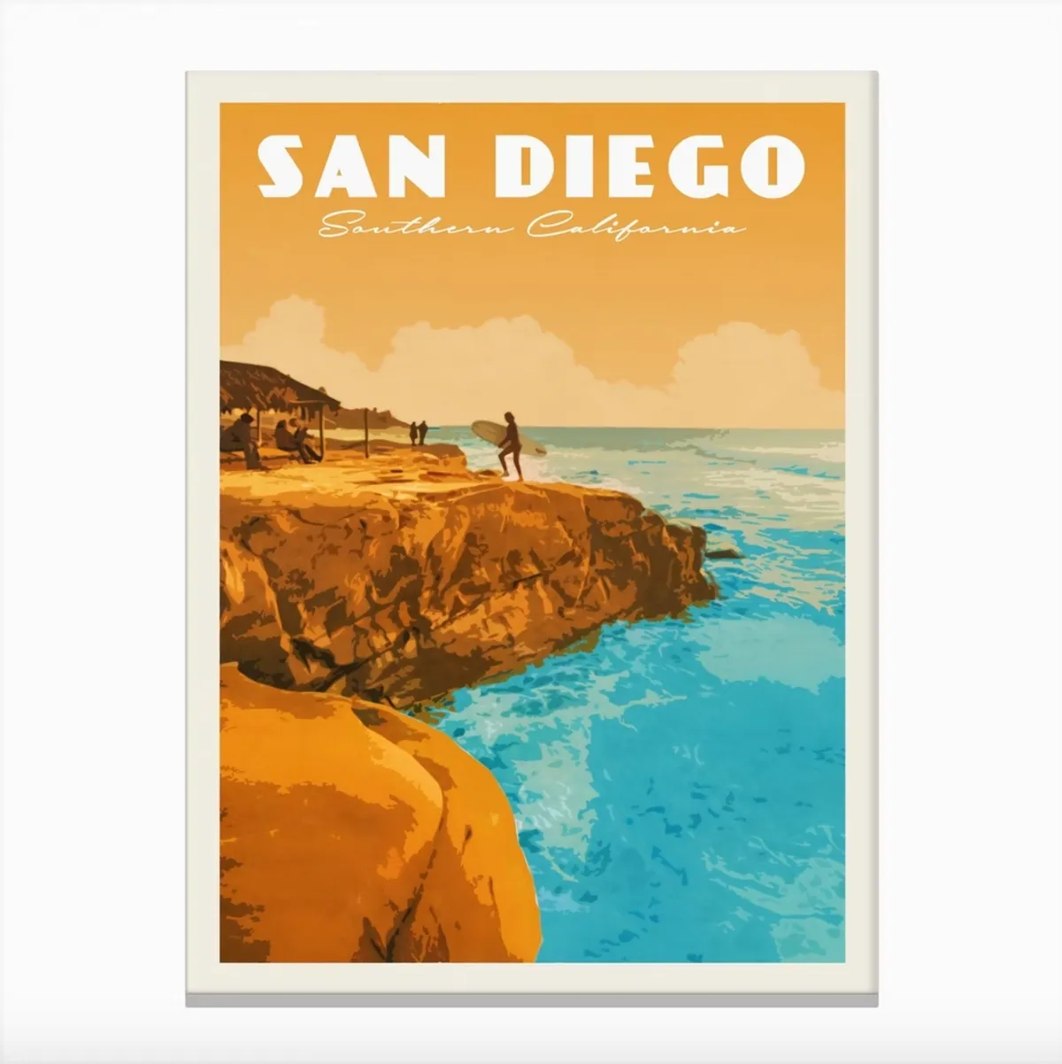 Vintaprints San Diego California Sunset Travel Poster, Fy!