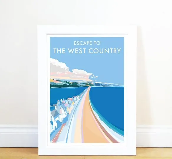 Becky Bettesworth Escape to the West Country Travel Poster, Trouva 