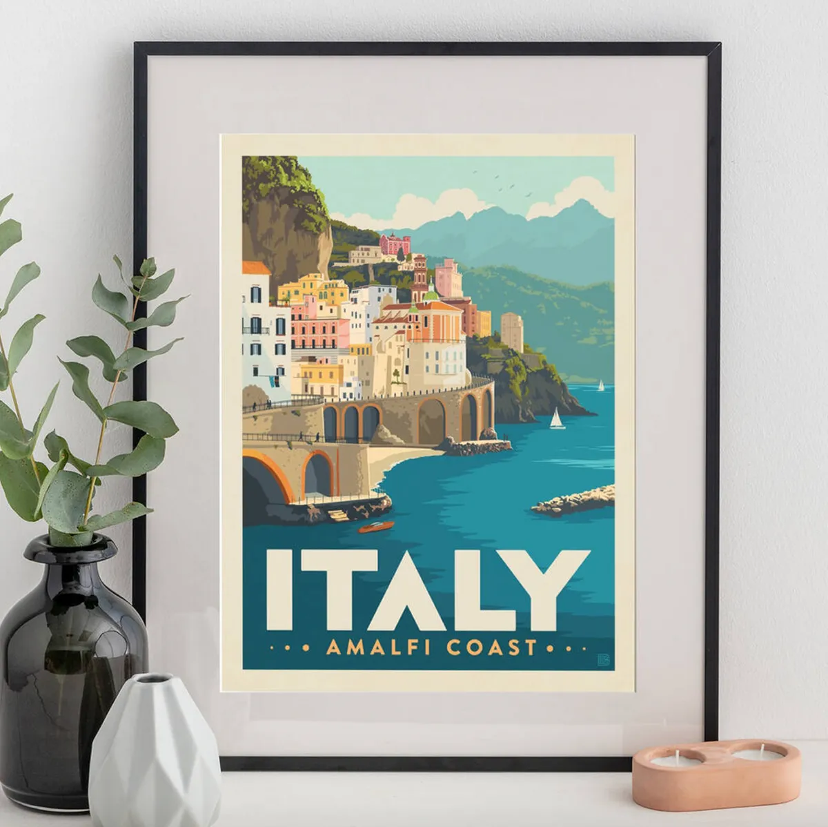 Amalfi Coast Italy Travel Poster, Not On The High Street