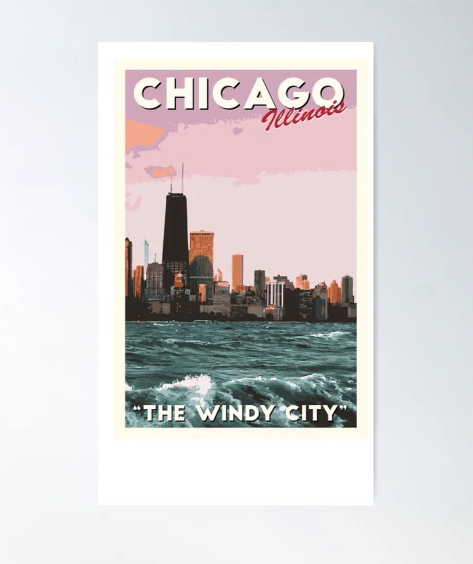 Chicago Travel Poster, Redbubble