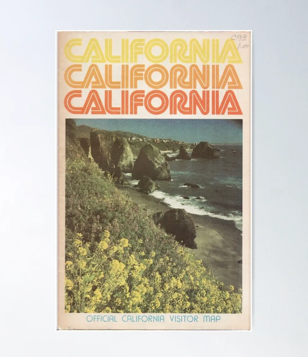 Vintage California Travel Poster, Redbubble 