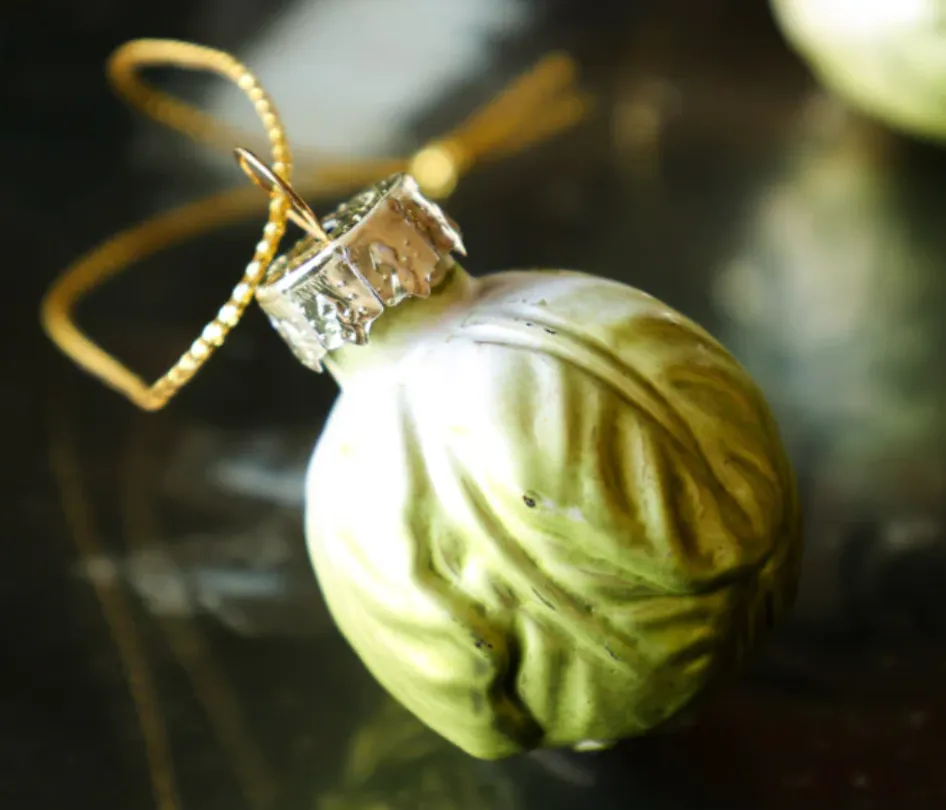 Set Of 6 Mini Brussels Sprouts Christmas Decorations