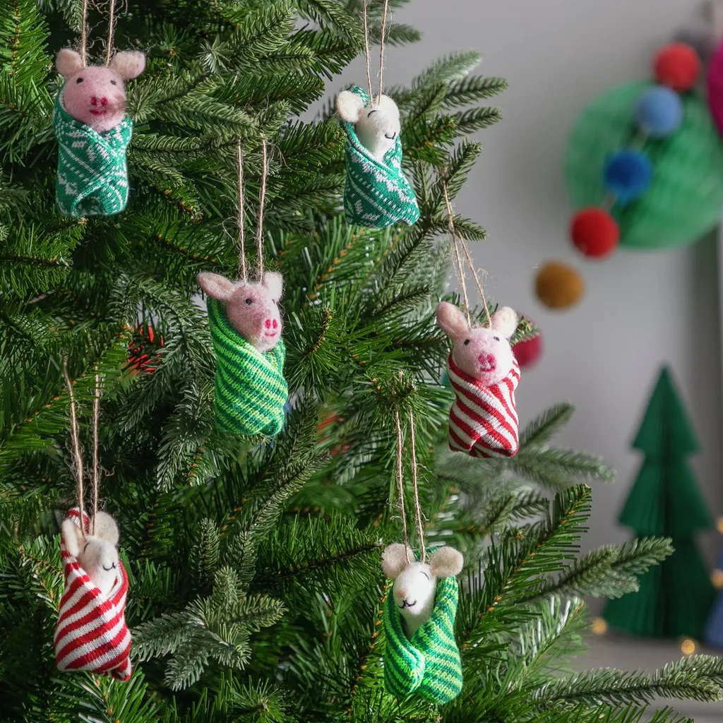 Habitat Pigs & Mice In Blankets Christmas Tree Decorations