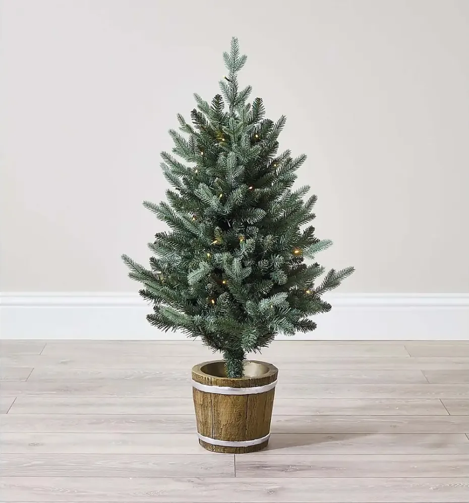  Homebase 3ft 6in Pre-lit Barrel Potted Christmas Tree