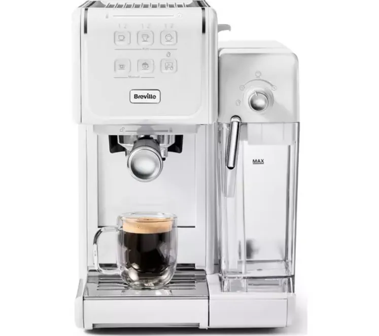 Silver BREVILLE One-Touch CoffeeHouse II VCF147 Coffee Machine on white background