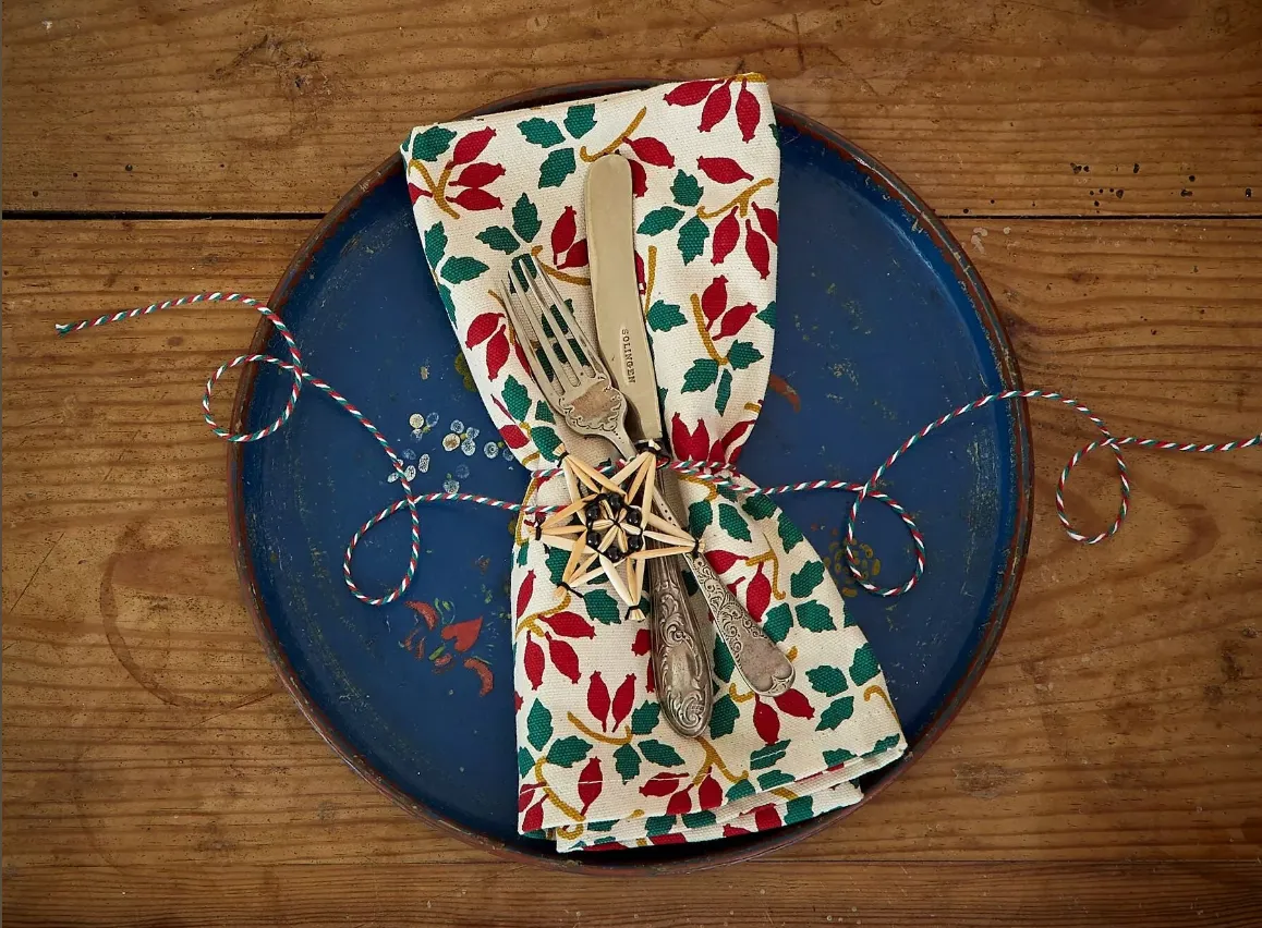 Emma Bridgewater Folk Rosehip fabric napkins